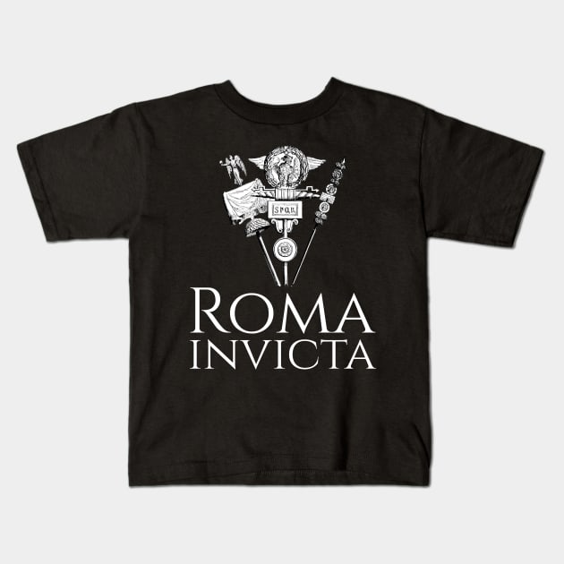 History Of Ancient Rome SPQR Roman Eagle Roma Invicta Kids T-Shirt by Styr Designs